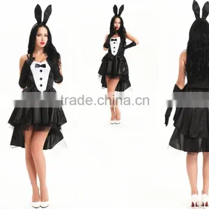 Walson Sexy Ladies Bunny Rabbit Costume Sexy Fairytale Costumes With Ears and Gloves Halloween Fancy Dress thumbnail-1