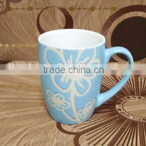 Fancy Red Flower Glazed Ceramic Microwavable Cups and Mugs thumbnail-3