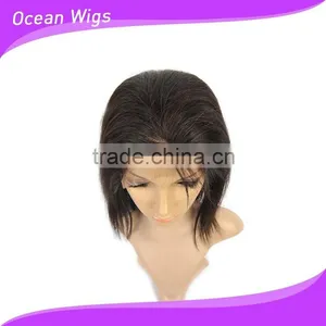 Human Hair Wig, 12", Straight, Natural Color thumbnail-4