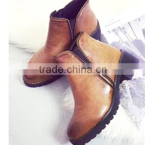 Black Wood Sole Patent Leather Military Boots Ladies Cool Wholesale Boots thumbnail-1