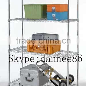 Heavy Duty Chrome Mobile Wire 4-Shelf Shelving (48"W x 18"D x 74"H) thumbnail-3