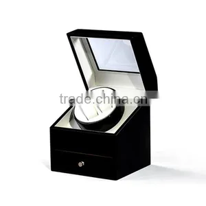 2+3 Slot Black Wooden China Safety Box Watch Winder With A Drawer thumbnail-2