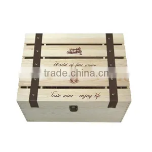 Cheap Pine Wood 4 Bottle Wine Box for Sale thumbnail-2