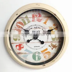 Dia 39 cm Rustic Round Metal Wall Clock thumbnail-1
