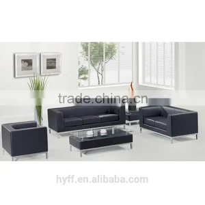 Golden Quality Genuine Leather Yellow Leather Sofa HYS-247 thumbnail-1