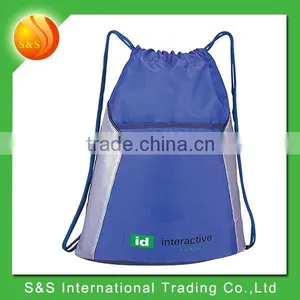 Metro Techno Drawstring Duffle Drawstring Sports Bag With Front Zipper Pocket thumbnail-1