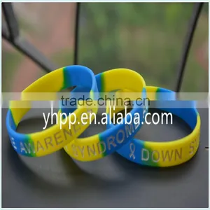 Custom YELLOW & BLUE DOWN SYNDROME AWARENESS WRISTBAND thumbnail-2