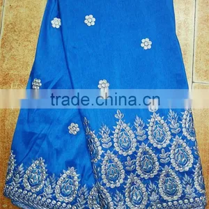 2015 Beautiful Indian George Lace Fashional Flowers With Sequins Design for Party Dress thumbnail-2
