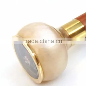 Antique Brass Compass Walking Cane/ Brown Wood Walking Cane/Antique Design Walking Cane Wk1108 thumbnail-3