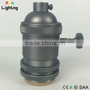 E26 Brass Vintage Iron Light Socket With Switch for DIY Pendant Light thumbnail-2