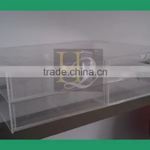 OEM Accpetable 4 Drawer Acrylic Clear Makeup Organizer Acrylic Cosmetic Display Box thumbnail-3