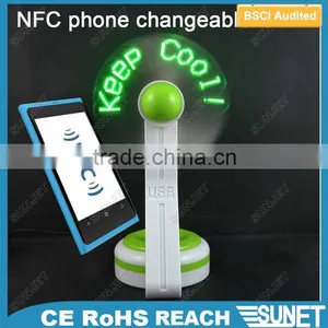 2016 New Arrival New Invention Electrical Flashing NFC Phone Custom Message Fan thumbnail-1