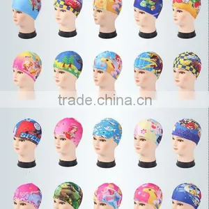 2016 New Design High Quality Cute Cartoon Printing Children Waterproof Swimming Hat thumbnail-1