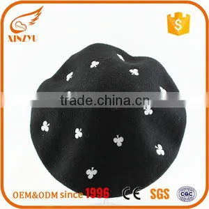 Colourful Star Logo Ladies Fashion Hats Basque Custom Embroidered Beret thumbnail-6