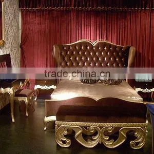 European Style Solid Wood Classical Bedroom Furniture Set Bed Bedside Table Wardrobe Dressing Table Commode thumbnail-1