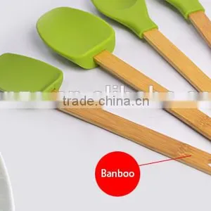 Eco-friendly Silicone Kitchen Utensils With Bamboo Handle Of Cooking Utensils thumbnail-4