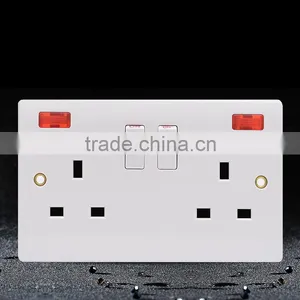 High Quality UK Standard Double 13A Electric Wall Switch thumbnail-2