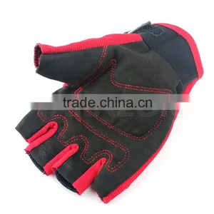 High Quality Motorcycle Red Fingerless Driving Gloves thumbnail-2