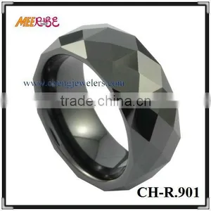 Fashion Faceted Black Ceramic Rings for Men thumbnail-1