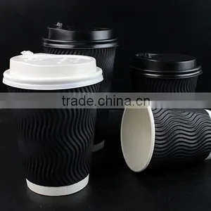 8/12/16oz Ripple Paper Cup for Coffee/tea/hot Drink With Lid,custom Printed s Ripple Paper Cup thumbnail-2