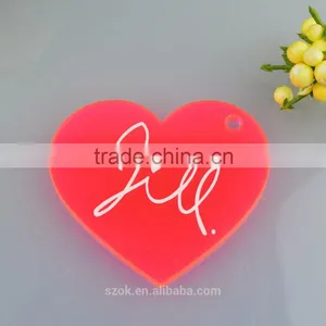 Novelty Design Acrylic Red Heart Shape Key Tag Manufacturing Wholesale thumbnail-1