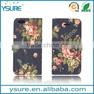 Flower Pattern Fabric Leather Phone Case For Asus Zenfone 2 With PVC ID and Credit Card Slots thumbnail-1