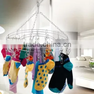 Foldable Stainless Steel Clothes Hanger /Laudry Clips Hanger;stainless Steel Clips Hanger/ Clothes Hanger With 24 thumbnail-2