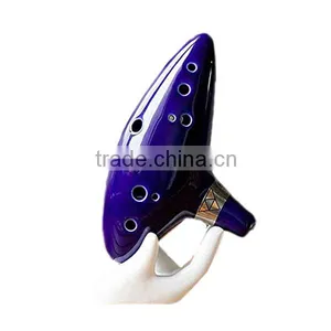 Free Shipping Flute Blue Instrument 12 Holes Ocarina thumbnail-1