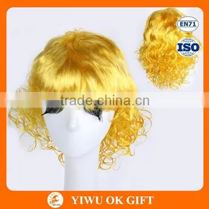 Gold Small Head Curly Wig, Lady Short Hair Wig Blonde thumbnail-1