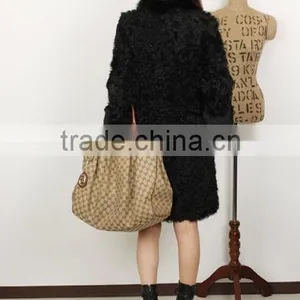 Fashion Lady's Lamb Coat for Women With Fur Trim LC96 thumbnail-3