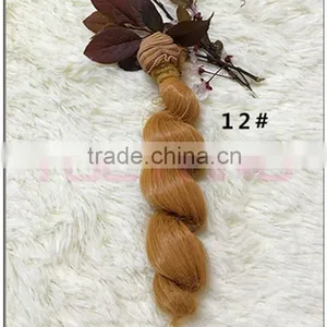 Cheap Heat Resistant Synthetic Blonde Kinky Curly Hair Weft for DIY Doll Hair Wig thumbnail-4