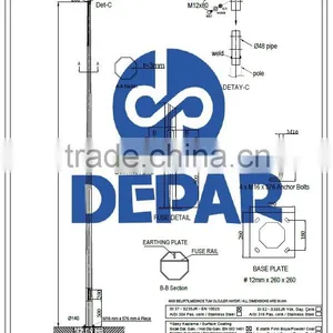 6m Polygon Solar Street Light Pole -hot Dip Galvanized Lamp Post, Lamp Column thumbnail-2