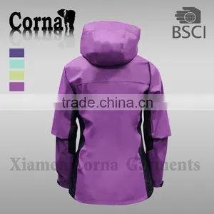 Newest Develop Lady 100% Polyester 2.5 Layer 3*3 Ripstop Waterproof Jacket thumbnail-4