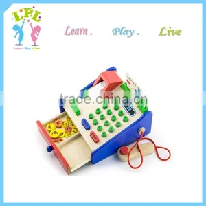 Wholesale Hot Sale High Quality Wooden Kids Mini Calculator Cash Register Preschool Wooden Educational Toys thumbnail-1