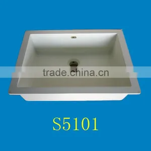 High Quality White Undermount Man-made Stone Kitchen Sink thumbnail-4