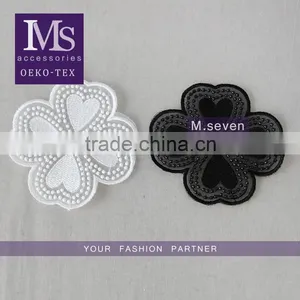 2016 Newest Design Black and White Embroidery Neck Lace Neck Patch Flower Pot Stands Designs thumbnail-1