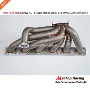 Mertop Race Update 3mm Thick Top Mount T3/T4 Turbo Manifold for BMW E36 325 328 E30 E34 24V M50 M52 S50 S52 thumbnail-5