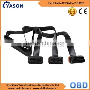 OBD2 Flat Splitter Y Cable,J1962 Male Connector to 2pcs J1962 Female Connector thumbnail-1