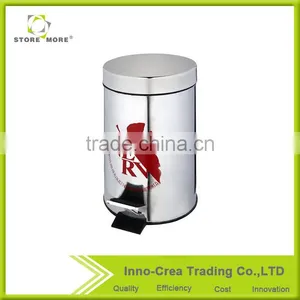 Round Stainless Steel PP Stainless Steel Step Trash Can thumbnail-1