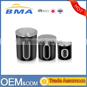Black Metal Kitchen Storage Canister Set With Lids thumbnail-1