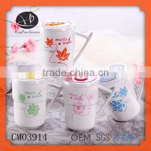 Ceramic Mug With Lid,coffee Mug With Plastic Seal Lid,plastic Cup,mug With Lid thumbnail-1