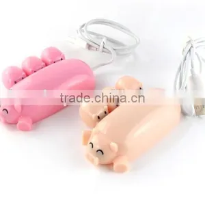 New Arrival Lovely Cartoon Pig Design 3 Port USB Hub 2.0 USB Interface Promotion Gift Choice Present With Card Reader Function thumbnail-1