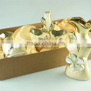 Electroplated Gold Ceramic Vase , Cheap Ceramic Vase for Wholesale thumbnail-3