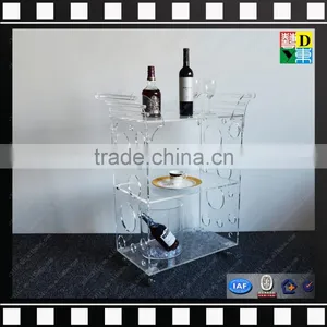 Custom Acrylic Bar Cart Acrylic Food Trolleys Lucite Plexiglass Serving Carts From Shenzhen Yidong thumbnail-3
