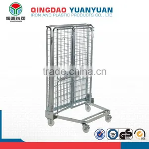 Storage Logistics Trolley Roll Container Pallet 4-Sided Nestable Roll Pallet Metal Storage Cage With Wheels thumbnail-3