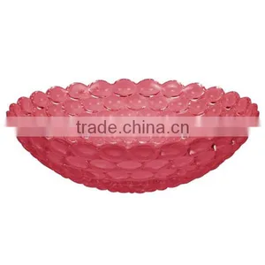Red Pearl Fruit Bowl/ Decorative Hotel Glass Plate/ High Quality Hotel Fruit/salad/candy Plate/ New Clear Ash Plate BHL-P11 thumbnail-1