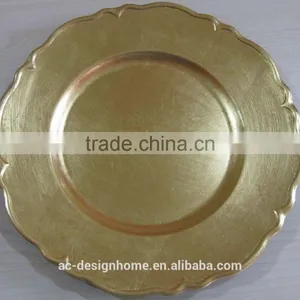 GOLD FOIL PP PLASTIC CHARGER PLATE thumbnail-1