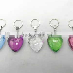 2017 New Style Acrylic Hanging Decoration Heart Shape Diamond Key Ring thumbnail-5