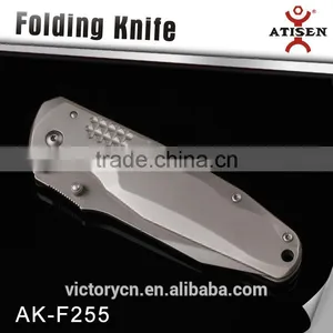 Hot Sale Outdoor Knives Stainless Steel Handle Folding Knife , 440+Titanium Coated thumbnail-1