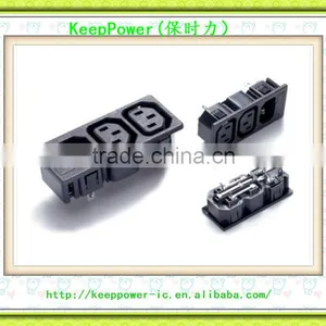 AC Power Socket WD-202 Seat Mother Base Socket Two Mothers and One Insurance Card Type Male and Female thumbnail-1